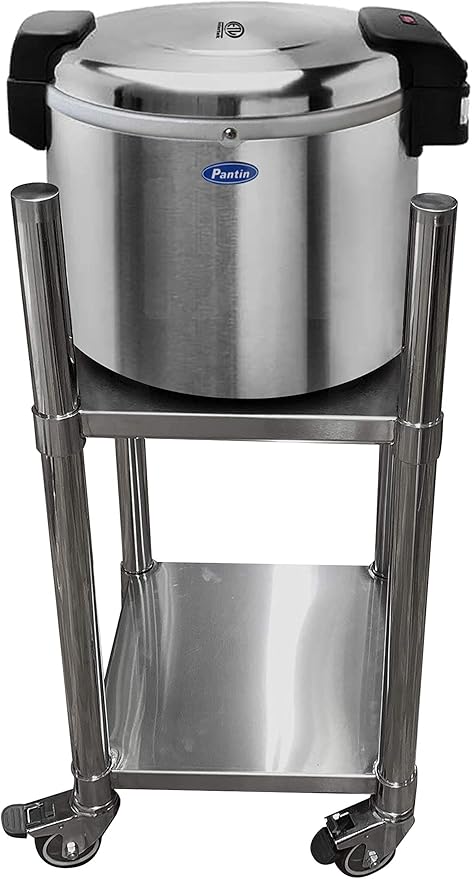 PANTIN® 14” x 14” Stainless Steel Rice Warmer Stand and Cart with Wheels & Brakes – Adjustable Height Stand for Commercial Food Warmers, Large Rice Cookers, and Commercial Cooking Equipment Stand