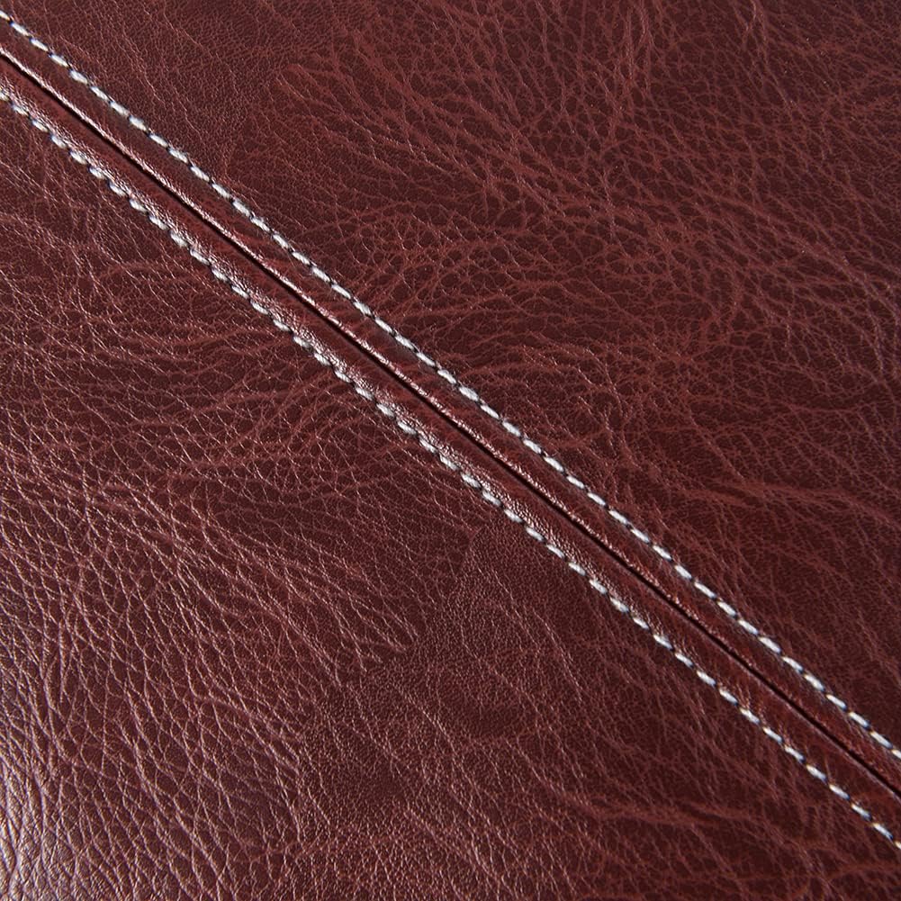 Fancy Homi Burgundy Long Lumbar Faux Leather Decorative Throw Pillow Covers 12x24 Inch for Living Room Couch Bed, Modern Farmhouse Boho Home Decor, Wine Red Hand Stitched Cushion Case 30x60 cm