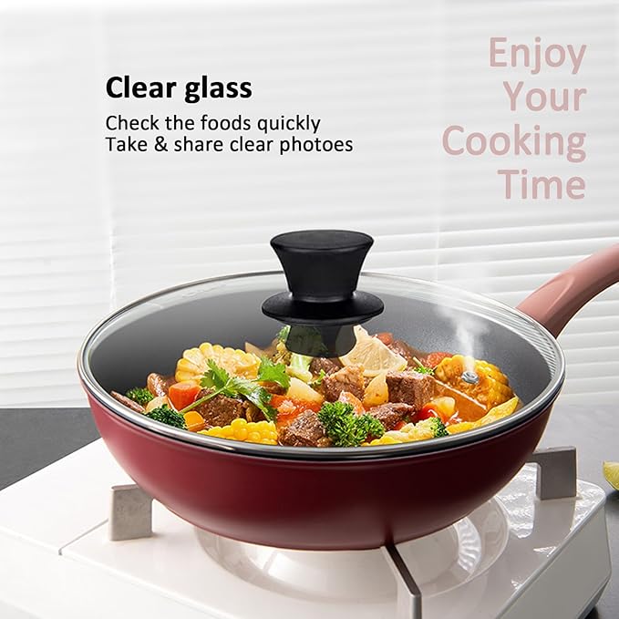 13.5 Inch Glass Lid,Fits Pots With Inner dia 13.2-13.6 Inches, Stainless Steel Lid with Steam Vent, Universal lid for Pots, Pans, Skillets and Woks, Large Covers Replacement of 34cm