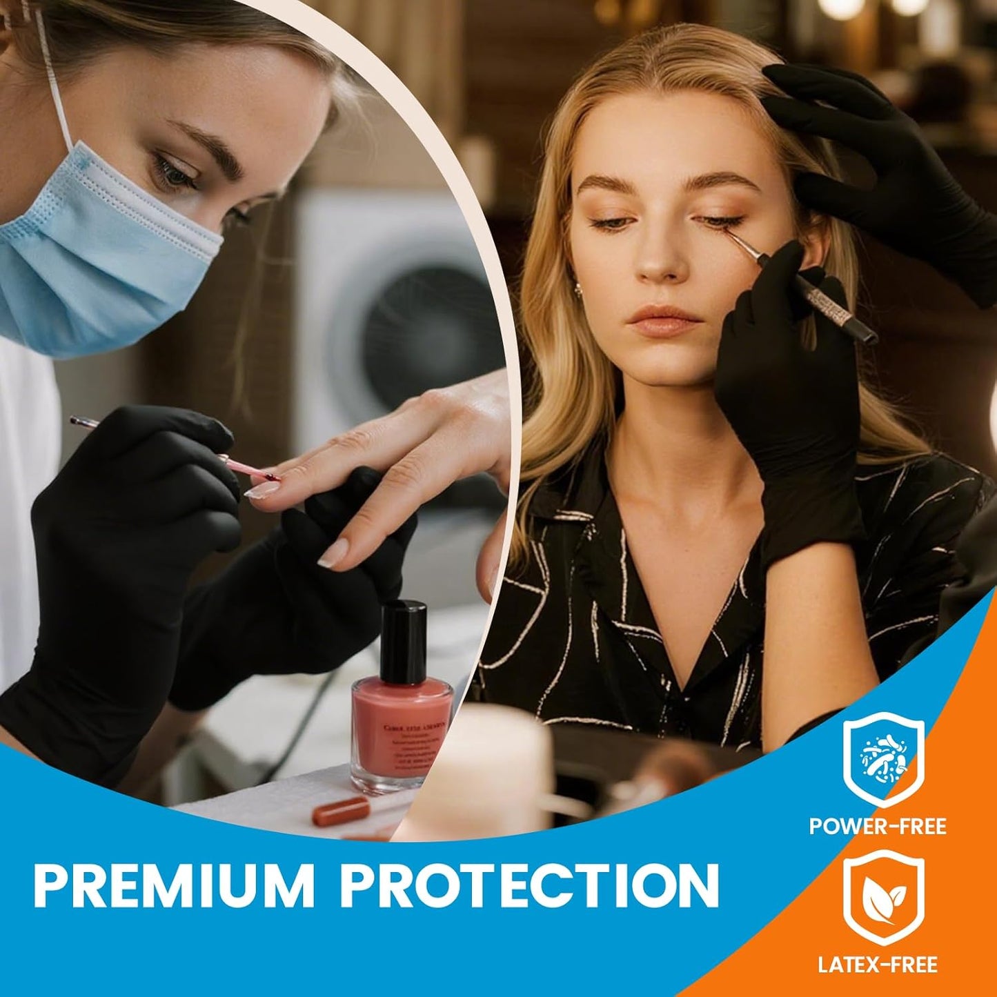 6 mil Disposable Nitrile Gloves, Heavy Duty Disposable Glove, Cooking Gloves, Latex Free, Powder Free (Black of 100, Large)
