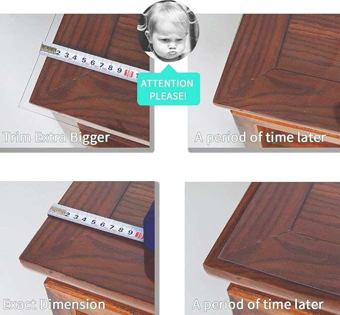 NECAUX Custom Multisize 1.5mm Thick Frosted PVC Table Cover Protector - 19 x 63 Inch Waterproof Rectangular Protective Table Pad for Console Table/Media Stand/Wood Dresser, Bench, Counter Tops