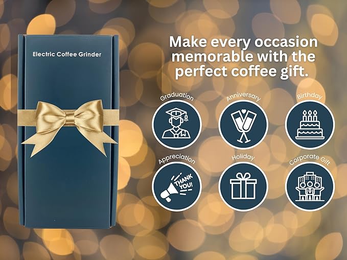 Electric Coffee Grinder, Premium Stainless Steel Burr Coffee Grinder, Espresso Grinder Electric, Portable Grinder, Perfect Coffee Brew for Home, Travel, Camping and Office (Gray)