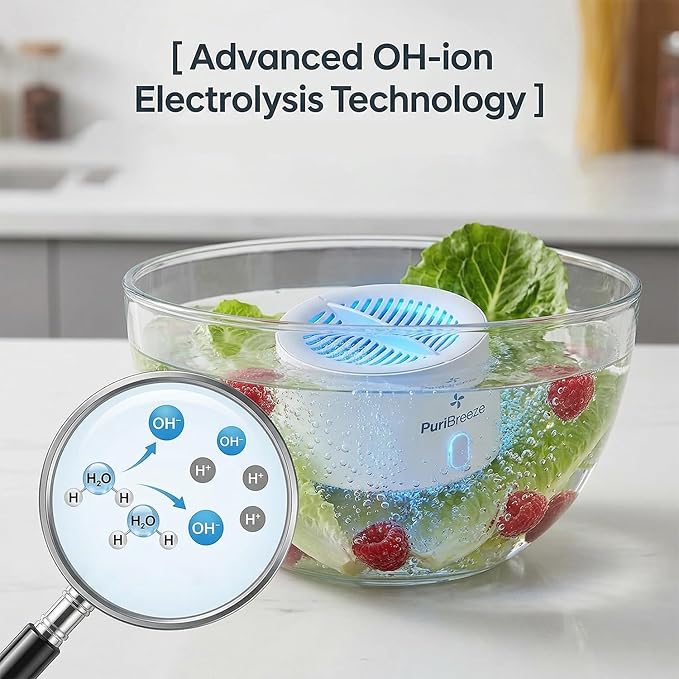 Fruit and Vveggie Cleaner Produce Cleaner - Cordless Produce Washer, OH-ion Portable Food Device for Surface Residues, IPX7 Waterproof (1)