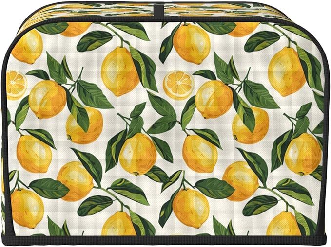 Toaster Cover 4 Slice Lemon Fruit Watercolor Kitchen Small Appliance Covers with Pockets Dust and Fingerprint Protection