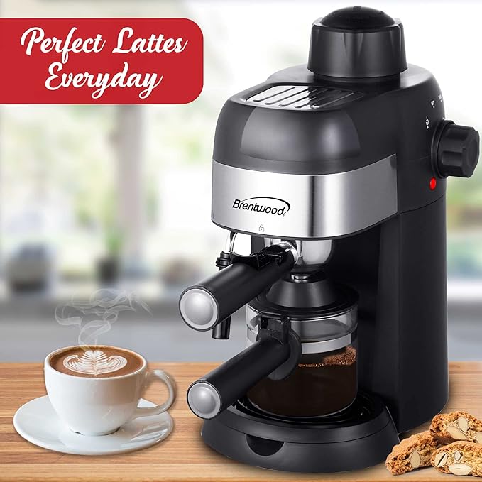 Brentwood GA-134BK GA-134BK 800-Watt Espresso and Cappuccino Maker, Black