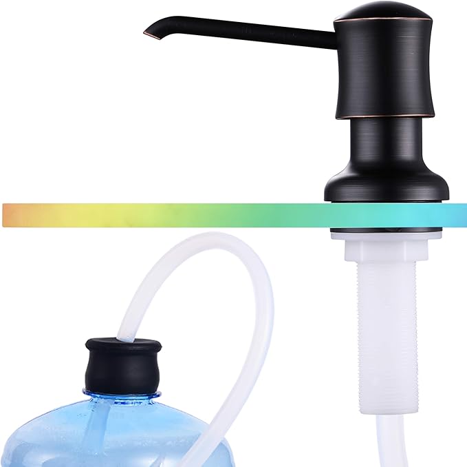 Sink Soap Dispenser for Kitchen Sink Oli Rubbed Bronze Upgrade with 40" Silicone Extension Tube Kit, Connect to Your Soap Bottle Directly