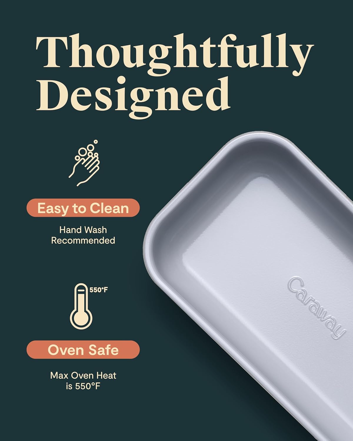 Caraway Non-Stick Ceramic 1 lb Loaf Pan Duo - Naturally Slick Ceramic Coating - Non-Toxic, PTFE & PFOA Free - Perfect for Pound Cakes, Breads, & More - Marigold