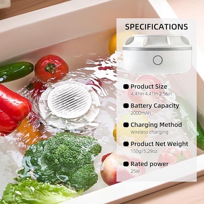 puriproduce:Vegetable Cleaner & Fruit and Vegetable Washing Machine, Waterproof Fruit and Vegetable Cleaner, Fruit and Veggie Purifier