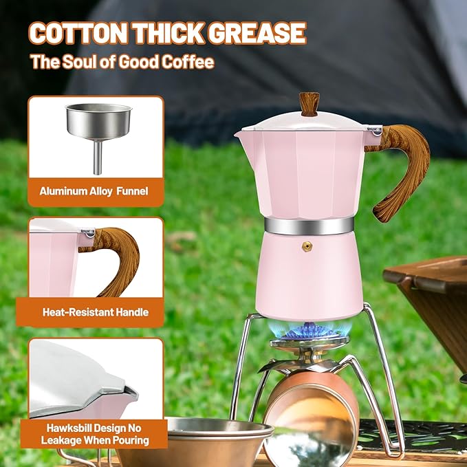 12 Cup Aluminum Espresso Stovetop Moka Pot Express Coffee Maker Percolator Italian Classic Mocha Coffee Machine for Italian and Cuban Cafe Brewing for Home & Camping 600ml 20oz