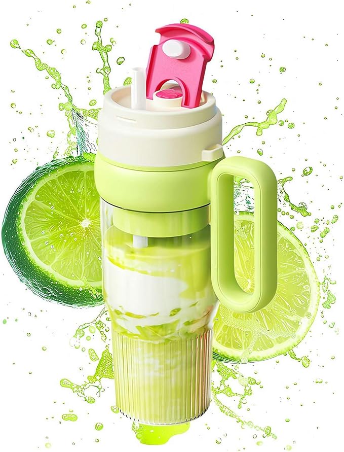 Portable Blender for Smoothies – 7.4V 22,000 RPM Personal Blender with Dual Lids, 304 Stainless Steel Blades, 3000mAh Battery, USB-C Rechargeable, for Travel Office Home