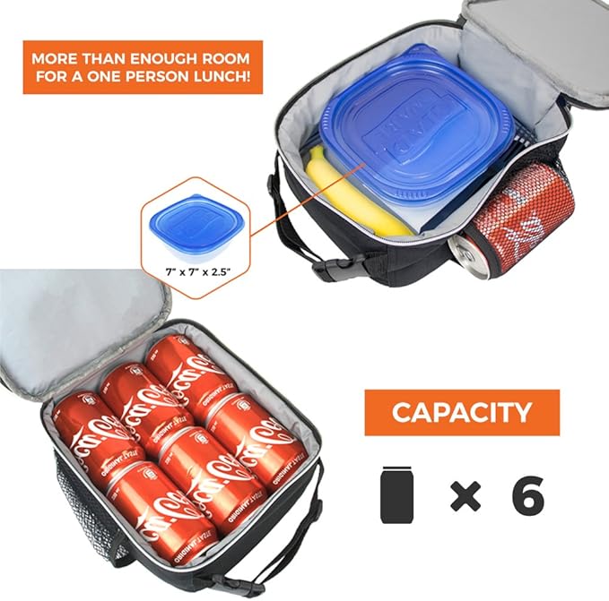 opux Premium Insulated Lunch Box, Soft School Lunch Bag for Kids Boys Girls, Leakproof Small Lunch Pail Men Women Work, Reusable Compact Cooler Tote Lunchbox for Office Adult, Green