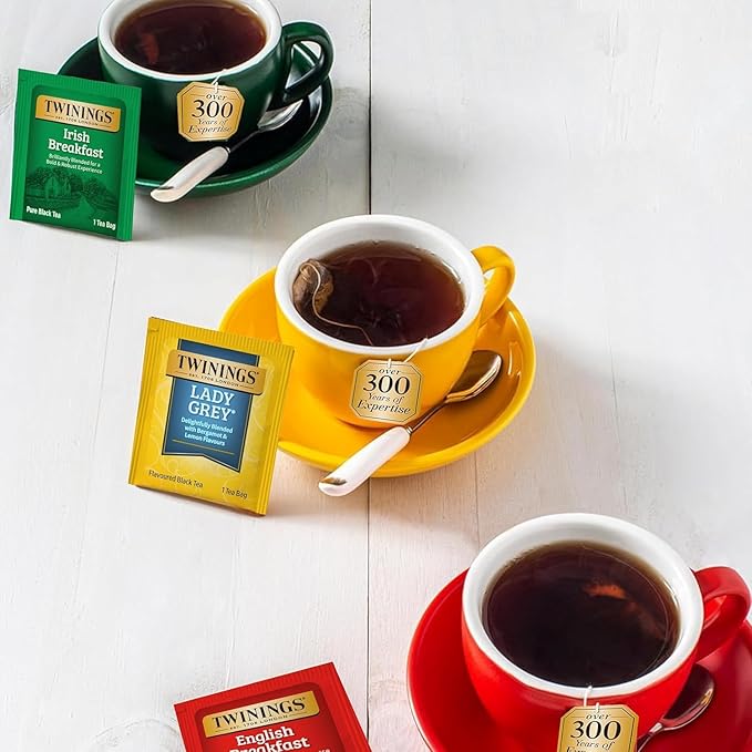 Twinings Tea Bag Sampler Variety with Walnut Wooden Organizer (60 Count) 40 Different Flavours, Gift for Tea Lovers: Women, Men, Mom, Dad, Family, Friends, Couples