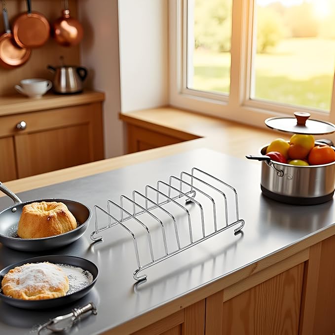 Silver 8 Holes Stainless Steel Tool Toast Cooling Grid Bread Rack Rectangle Air Fryer Accessories Organizer Safe Healthy Stainless Steel Toast Rack Baking Tools and Accessories, Cooling Racks