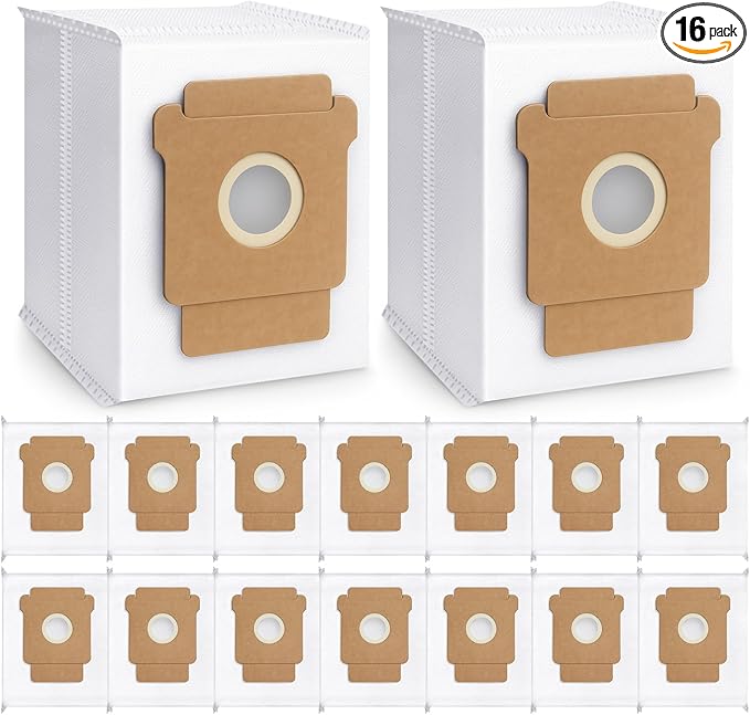 16 Pack Plus 405 Combo Dust Bags for Roomba Essential Q0520/Plus 405 Combo/Plus 505 Combo/Plus 504 Vac/Y0140 Combo/Y0110/Q0120/Q011/104 Combo/105 Combo/105 Vac/Max 705 Vac/205 Vac Dust Bag