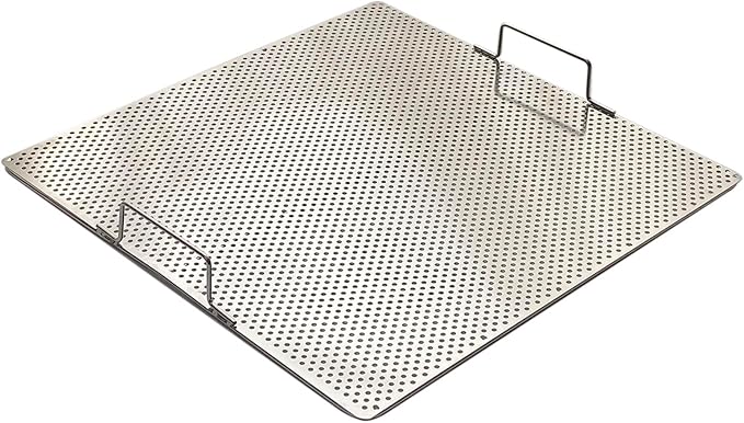 Sunrise Stainless Steel Fryer Screen with Handles (Solid Screen) (1, 13.5" x 13.5" x 1.75")