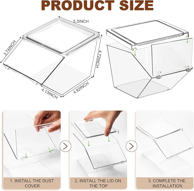 Yerliker 12 Pcs Clear Plastic Storage Bins with Lids Large Stackable Pantry Storage Organizer Bins Kitchen Organization Cabinet Organizers Ideal Containers for Fridge, Kitchen, Cabinets (Clear)