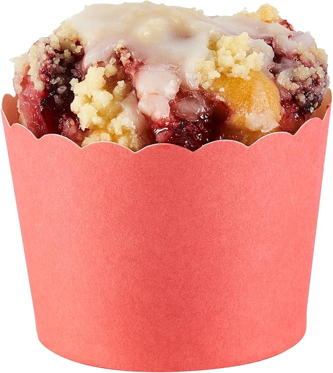Restaurantware Baking Cups 200 Pack of 3.38 oz Paper Cupcake Liners Greaseproof Scalloped Oven-Safe Elegant Dessert Muffin Cups Disposable for Parties