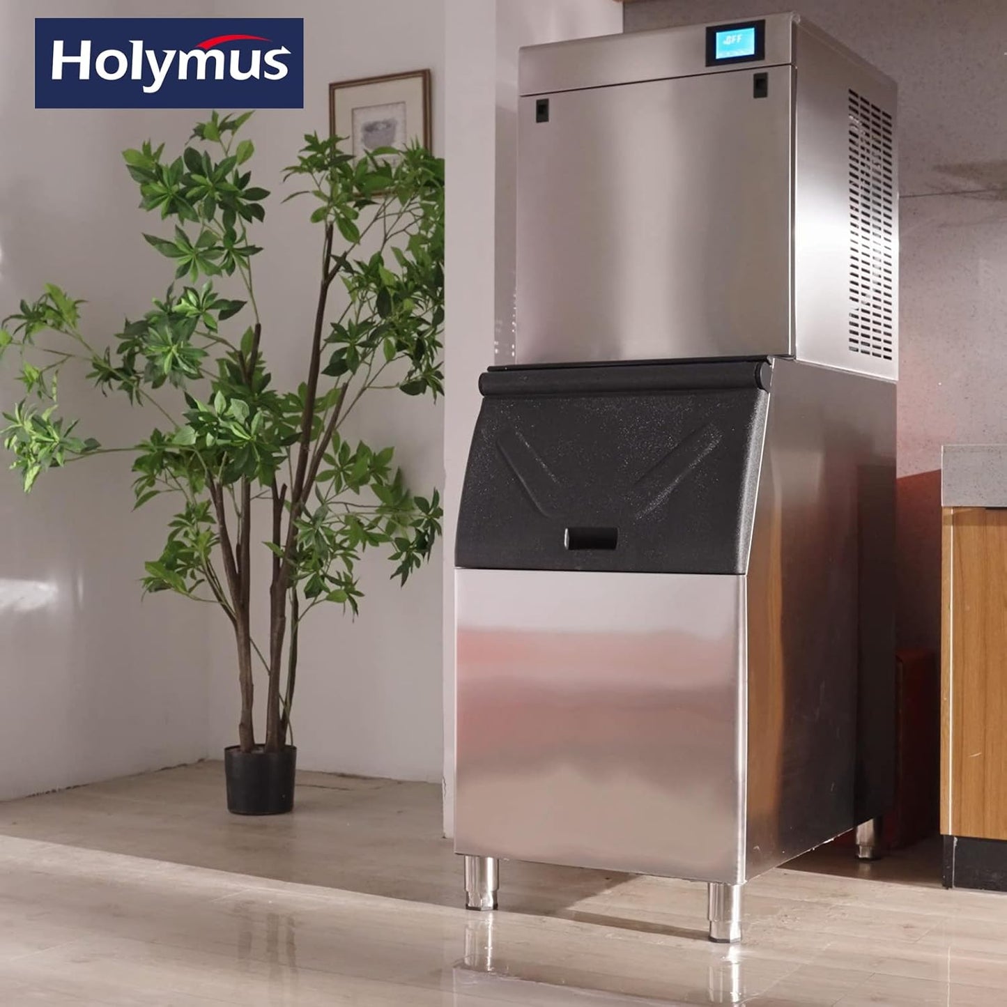 Pro 22" Commercial Ice Maker Machine 450LBS/24H with 250LBS Storage Bin, Powerfull Compressor, 182 Full Cube Ice Ready in 8-15 min, Air Cooled, Industrial Ice Machine for Business