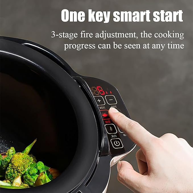 Automatic Cooking Machine, 6L Auto Cooking Wok Fried Rice Machine,One-Click Smart Start, 360 ° Automatic Rotation, for Stir Frying,Stewing,Cooking,220V2000W