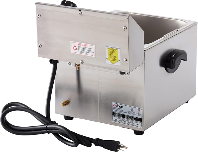 Winco EFS-16 Deep Fryer, electric, countertop single well, Silver, 16.14 x 9.65 x 13.58 inches