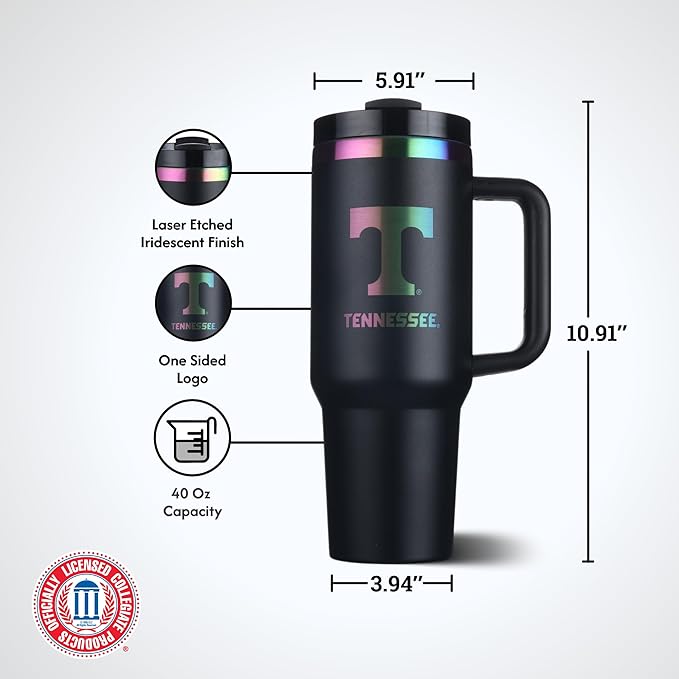 The Memory Company | Licensed NCAA 40oz Iridescent Tumbler with Handle