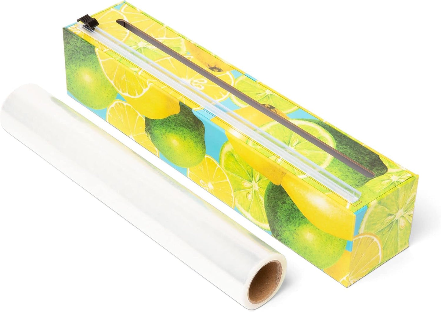 Plastic Wrap Organizer - 12" x 250' Roll Cling Film Dispenser - Aluminum Foil Dispenser - Reusable Slide Cutter