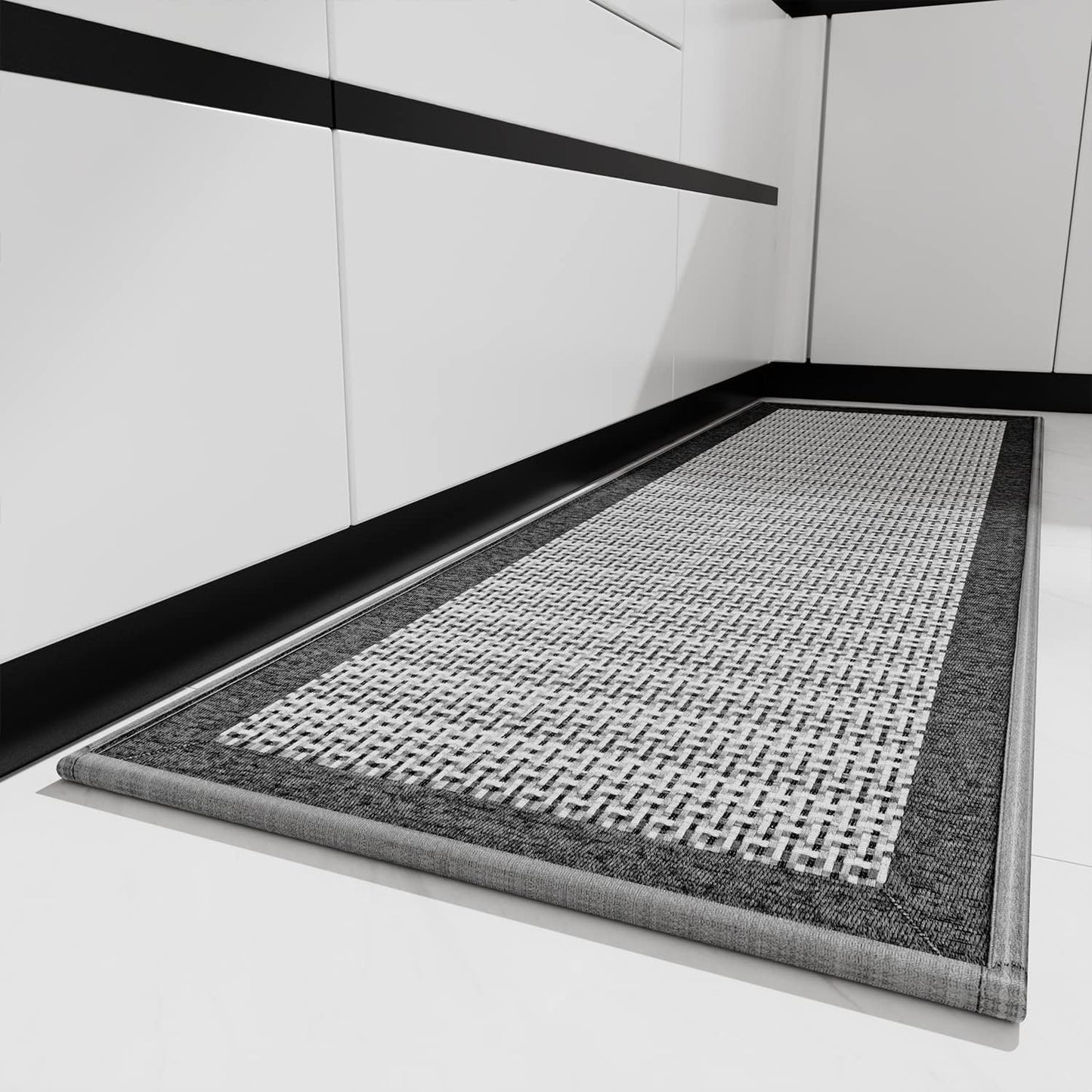 Kitchen Rugs and Mats Non Skid Washable - Non Slip Absorbent Kitchen Runner Rugs for Floor, Machine Washable Standing Mats for in Front of Sink,Entryway,Entrance,Door(20"x32",Grey)