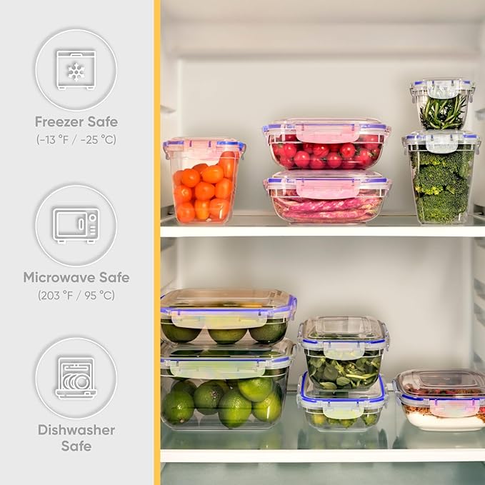 Superio Sealed Food Storage Container, 4.2 Qt, Airtight Leak Proof Meal Prep Containers, Rectangle Shape, Microwave and freezer safe, BPA-free Plastic (1, 4.2 Quart)