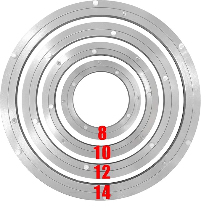HLMOptimo Lazy Susan Bearing 14 inch Aluminum Turntable Ball Bearing, Heavy Duty Turner Bearing Silent Turntable Bearing Swivel Turntable Bearing 8/10/12/14 inch (14 inch)