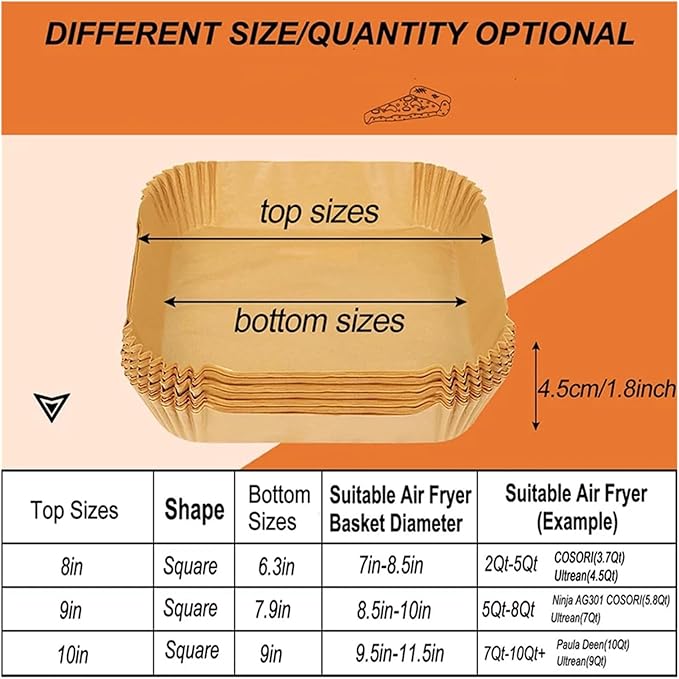 Large Air Fryer Disposable Paper Liners Nonstick 23cm Oven Airfryer Parchment Baking Paper ，Compatible For Ninja，Compatible For COSORI ，Grill Cooking Basket(20cm round,300 Pcs)