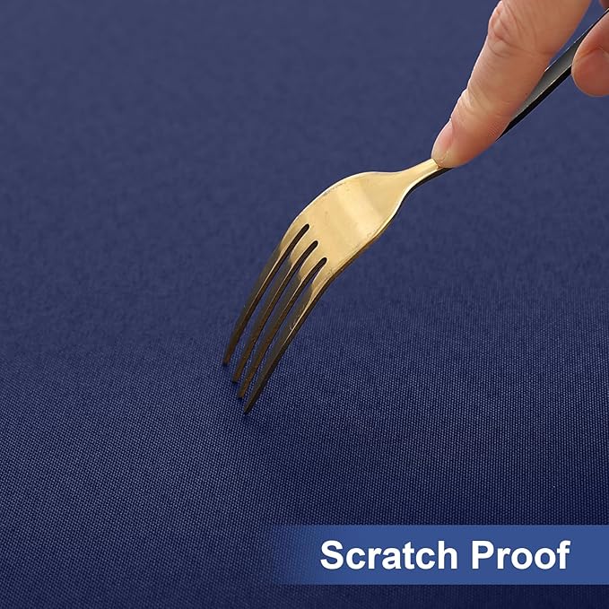 homing Rectangle Table Cloth Cover, Waterproof Polyester Elastic Fitted Tablecloth, Fits for 4 Foot Folding Tables, Washable Table Protector for Picnic, Camping, Outdoor (Navy Blue, 30" x 48")