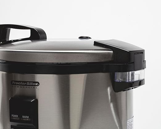 Proctor Silex Commercial 37540 Rice Cooker/Warmer, 40 Cups Cooked Rice Capacity, Nonstick Inner Pot, Hinged Lid, Stainless Steel Housing, Conforms to NSF
