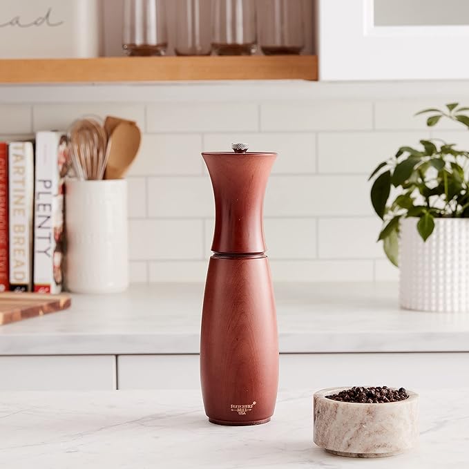 Fletchers' Mill Border Grill Pepper Mill, Walnut Stain - 8 Inch, Adjustable Coarseness Fine to Coarse, MADE IN U.S.A.