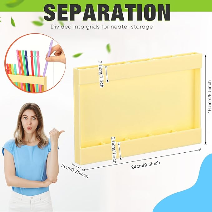 Qinyoung Acrylic Straw Holder for Cabinet Door with Double Sided Adhesive Tape Reusable Straw Organizer Tumbler Storage Kitchen Accessories Container for Counter Cupboard(Classic,Large,Cream Color)