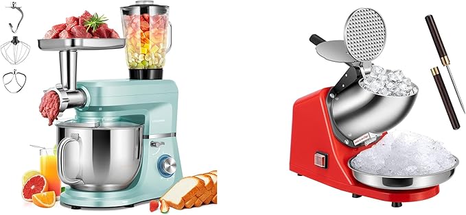 VIVOHOME 6 in 1 Multifunctional Stand Mixer with Electric Ice Crusher Shaver