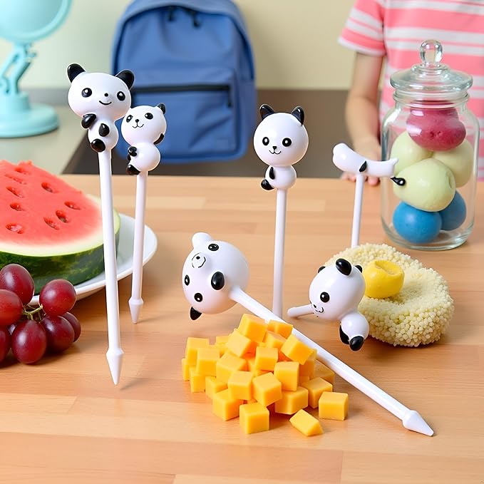 8Pcs Cute Fun Bento Picks Set, Food Picks for Kids,School Lunch Accessories, Cute Animal Fruit Toothpicks,Fruit Food Toothpicks, Lunch Bento Box Picks for Cocktail Picks Bar Tools and Drinkware