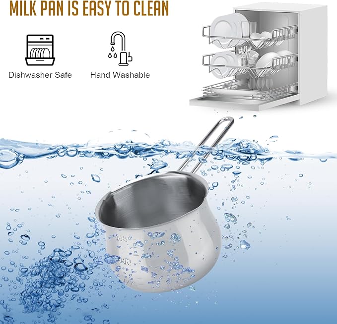 Butter Melting Pot, 28 OZ/800 ml Stainless Steel Small Pot, 304 Stainless Steel Butter Warmer Pan, Small Sauce Pan for Stove Top, Chocolate Melting, Coffee Tea Soup Warming