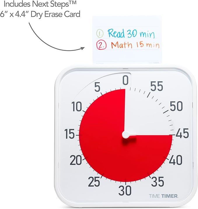 Time Timer Original 12" Visual Countdown Timer – Large 60-Minute Classroom Visual Timer for Modern classrooms, Student Groups & Adult Meetings – Helps with Focus, ADHD, Autism – (Red & White)