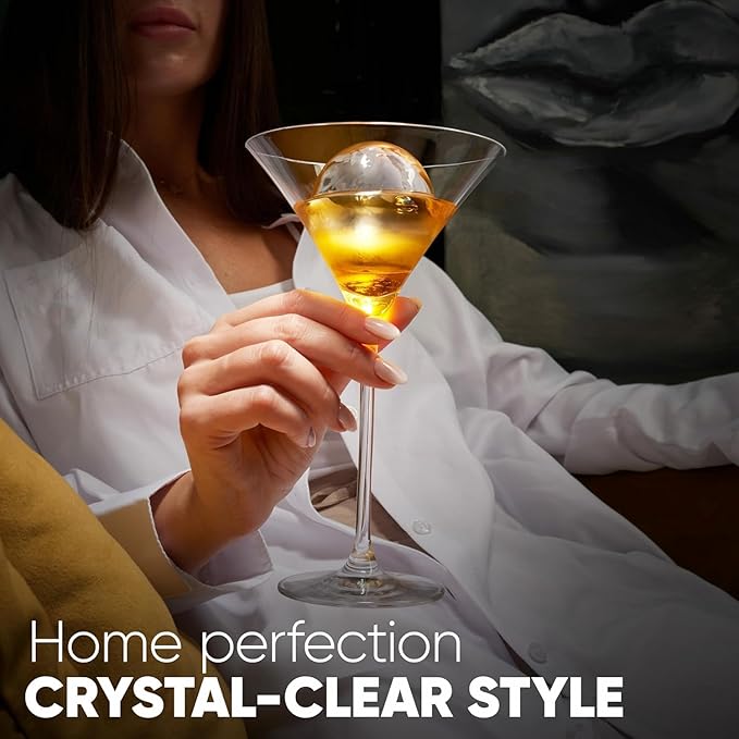 Berlinzo Clear Ice Ball Maker Mold - 2 Large 2.4-inch Crystal Clear Ice Balls for Whiskey Cocktail - New Easy-to-Remove Ice Sphere Mold, 2 Round Ice Spheres (Non-Electric)