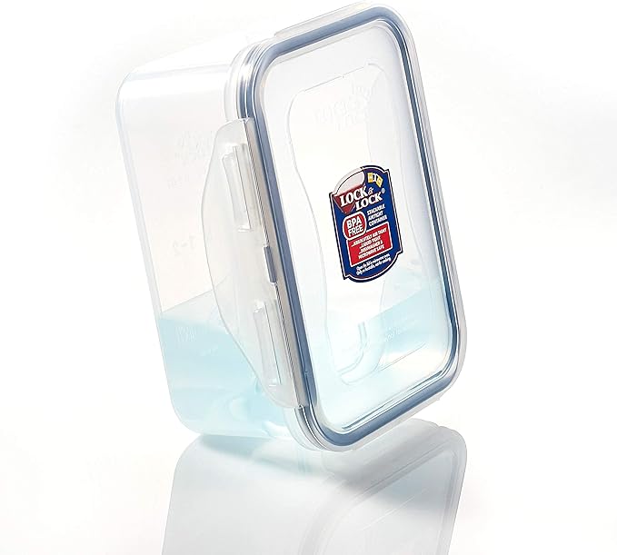 LOCK & LOCK Easy Essentials Food Storage lids/Airtight containers, BPA Free, 14 Piece - Tall Rectangle, Clear