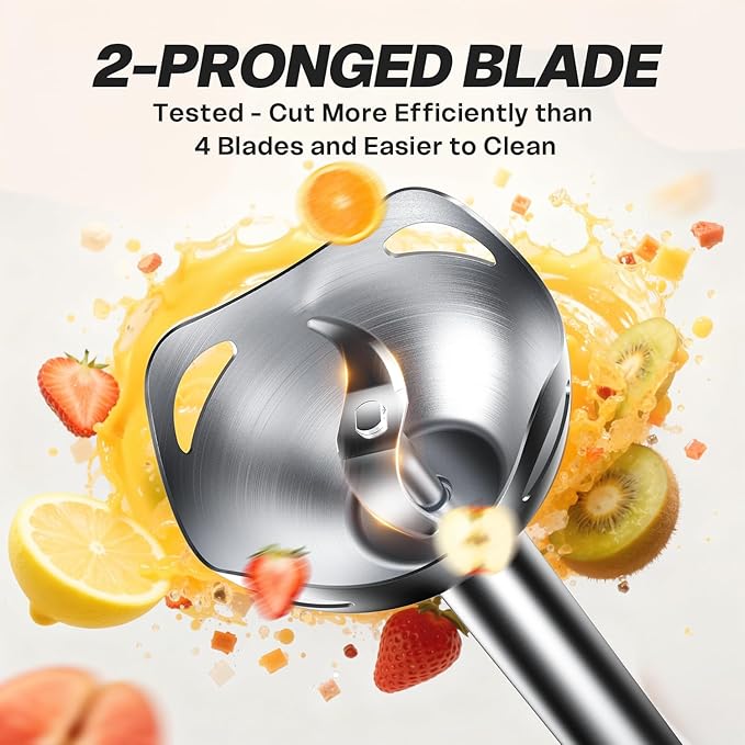 Immersion Blender Handheld, Corded Electric Blenders Portable Stick Mixer with 2 Mixing Speed and Stainless Steel Blades Emulsifier for Effortless Blending Soup, Smoothies, Puree or Baby Food