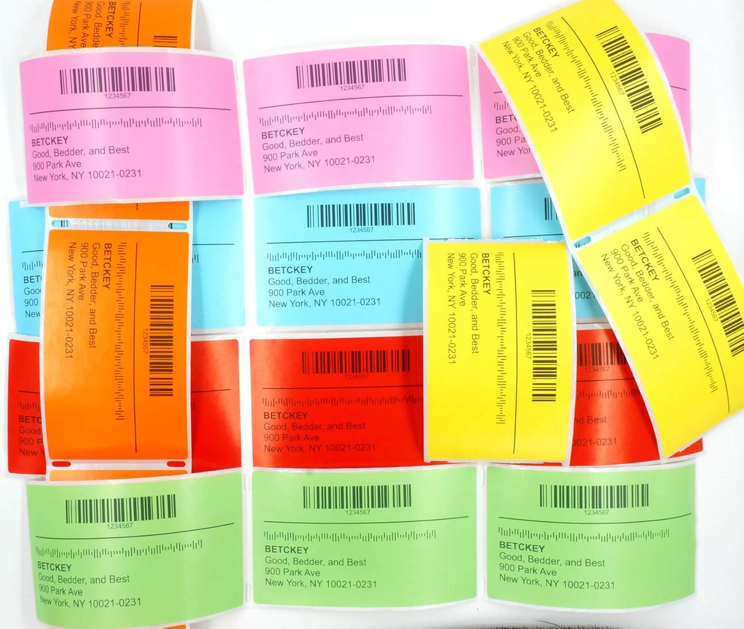 BETCKEY - 1" x 2" Barcode & Address Labels Compatible with Zebra & Rollo Label Printer,Premium Adhesive & Perforated [Yellow, 6 Rolls, 4500 Labels]