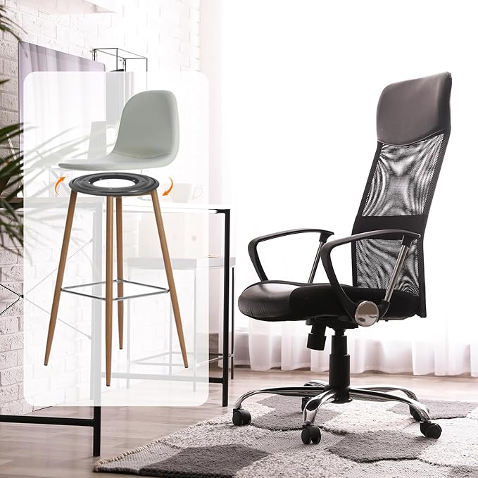 uxcell 2Pcs 10" Bar Stool Swivel Replacement, 360° Rotation Lazy Susan Turntable, Square Semi-Ball Bearing Seat Swivel Base Mount Plate for Recliner Chair or Table, Black (250x2mm)
