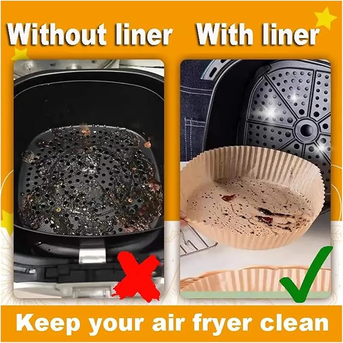 Large Air Fryer Disposable Paper Liners Nonstick 23cm Oven Airfryer Parchment Baking Paper ，Compatible For Ninja，Compatible For COSORI ，Grill Cooking Basket(16cm round,250 Pcs)