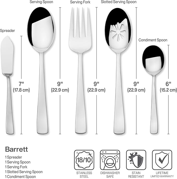 Mikasa Barrett 18.10 45 Piece Stainless Steel Cutlery Set, Service For 8