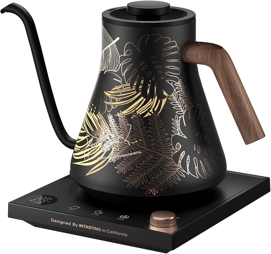 INTASTING Electric Kettles, Gooseneck Electric Kettle, ±1℉ Temperature Control, Stainless Steel Inner, Quick Heating, for Pour Over Coffee, Brew Tea, Boil Hot Water, 0.9L Artisan