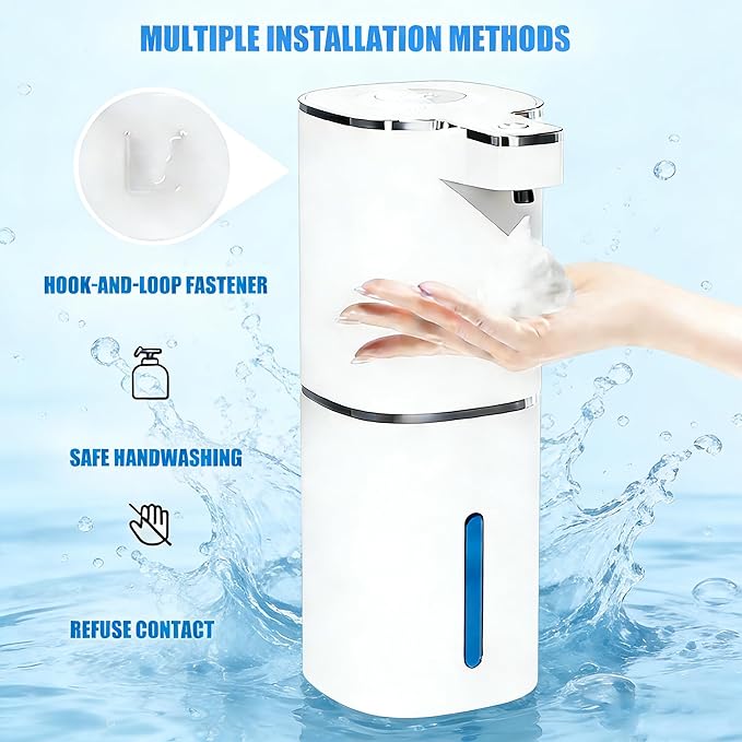 Automatic Soap Dispenser Liquid Touchless,Wall USB Rechargeable 4-Level Adjustable,Large Capacity 14.2oz/420mL Smart Hand Soap Dispenser for Kitchen Bathroom Kids Family