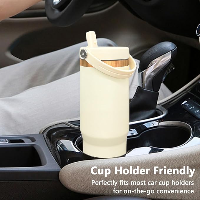 30 oz Tumbler Bulk with Handle and Straw, Vacuum Insulated Tumblers with Flip Straw and Top Handle, Leakproof Powder Coated Tumbler, Stainless Steel Travel Mug for Coffee Water (Mixed, 8 Pack)