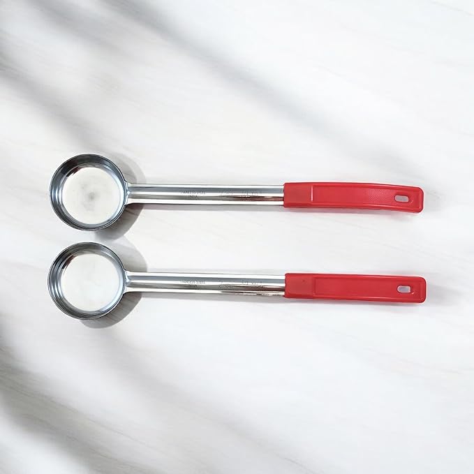 2 Ounce Solid Stainless Steel Portion Control Ladle Spoon for Measuring and Serving; Commercial Grade Serving Scoops [Pack of 12]