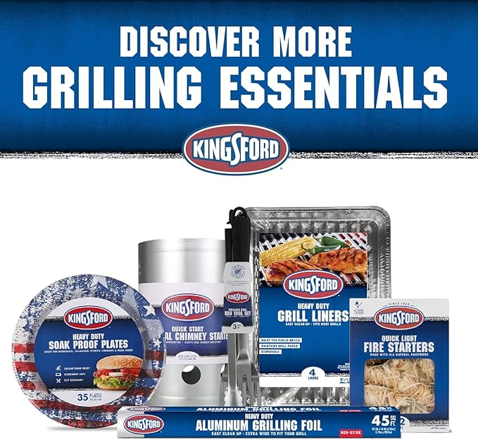 Kingsford Heavy Duty Aluminum Grilling Foil Liners, Disposable Grill Grate Covers for Grilling, Cooking, and Steaming, Helps Keep Grill Grates Clean, 14.75 x 9 in, 4 Count - 12 Pack
